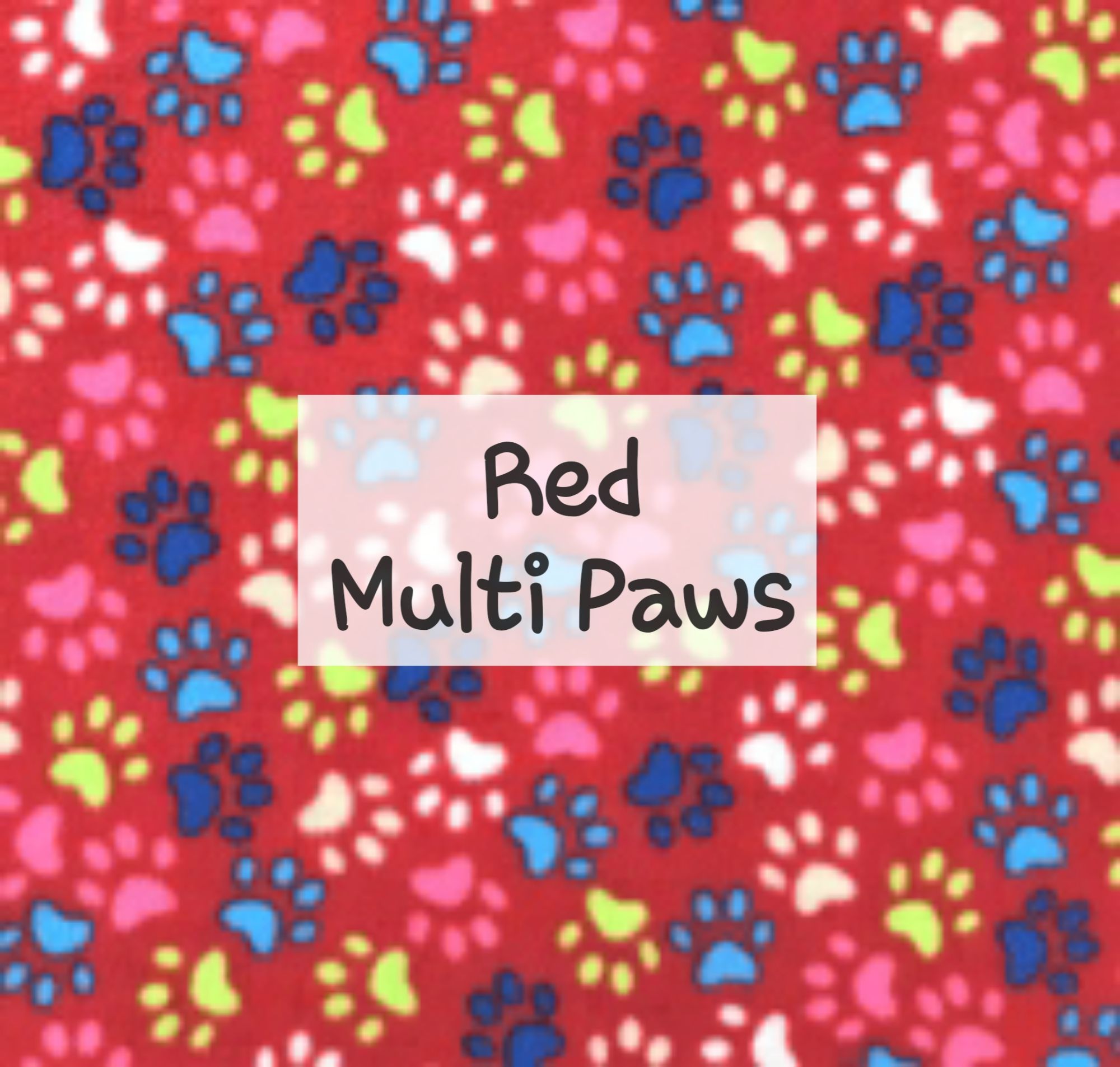 Red Multi Paws Fleece