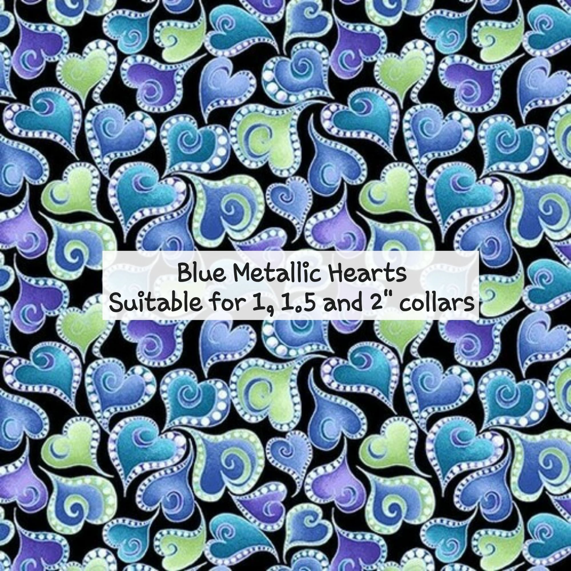 Blue Metallic Hearts
