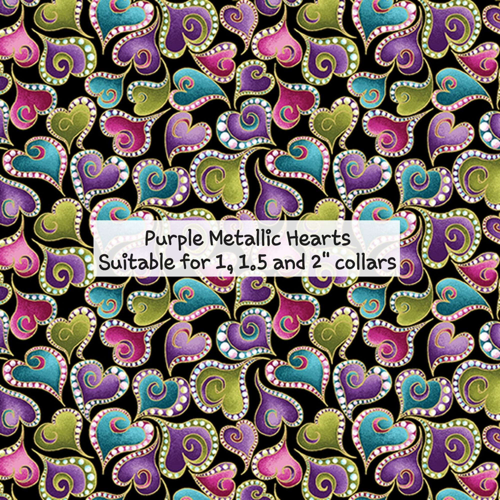 Purple Metallic Hearts