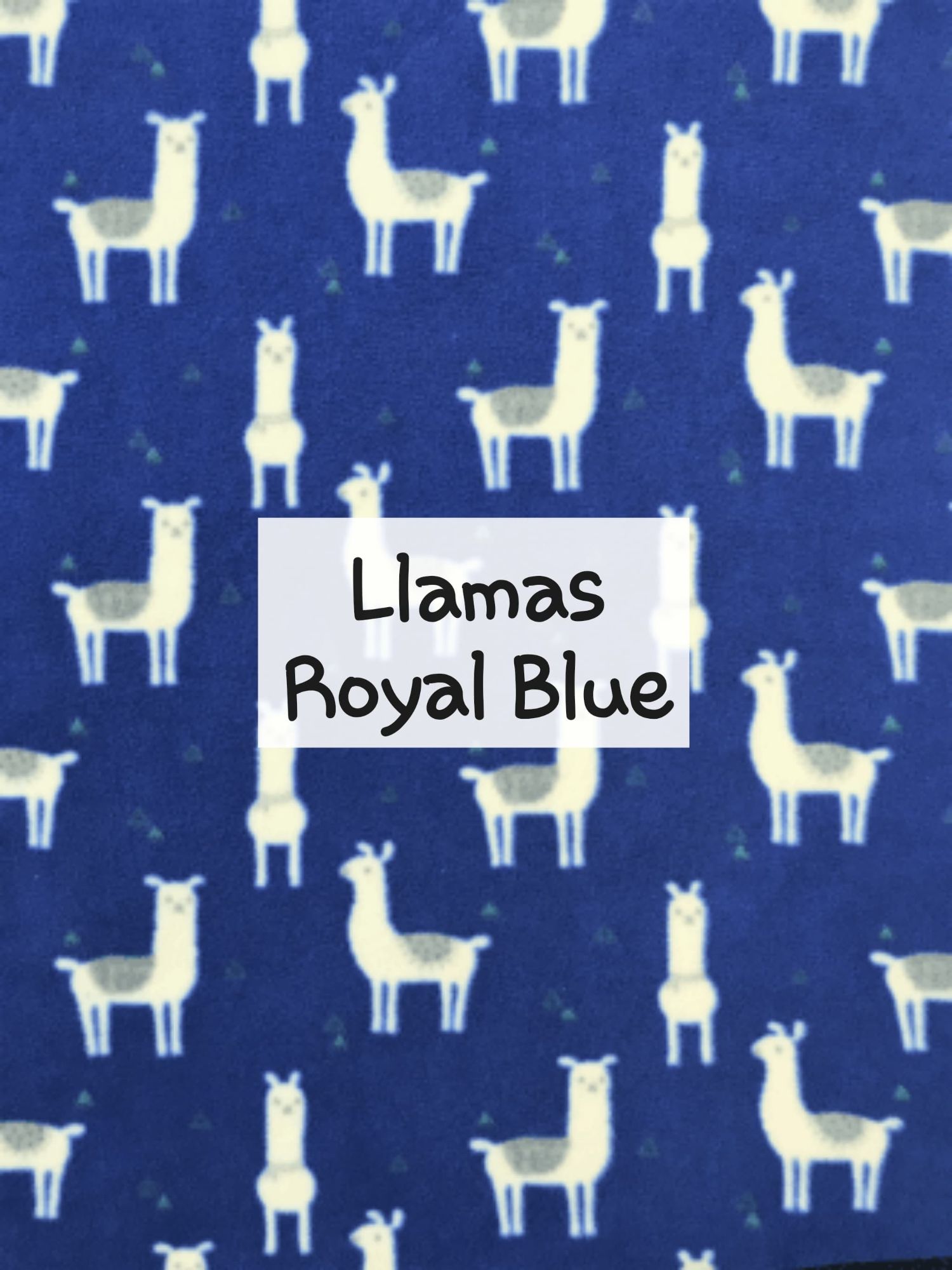 llamas royal blue fleece