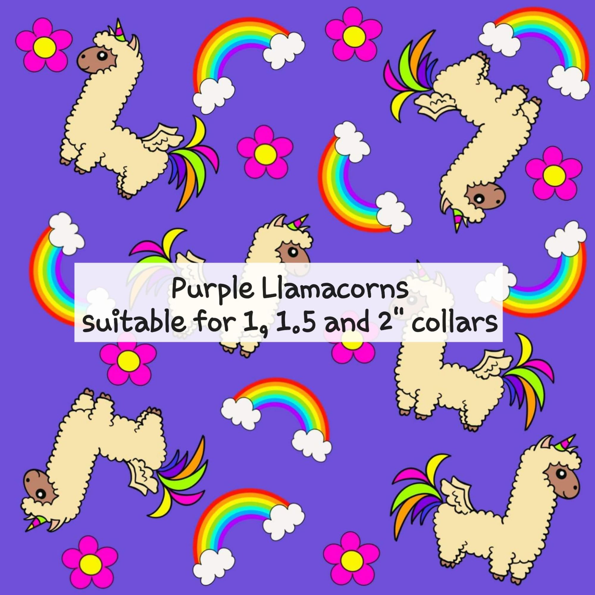 Purple Llamacorns - Suitable for 1, 1.5 and 2 inch collars