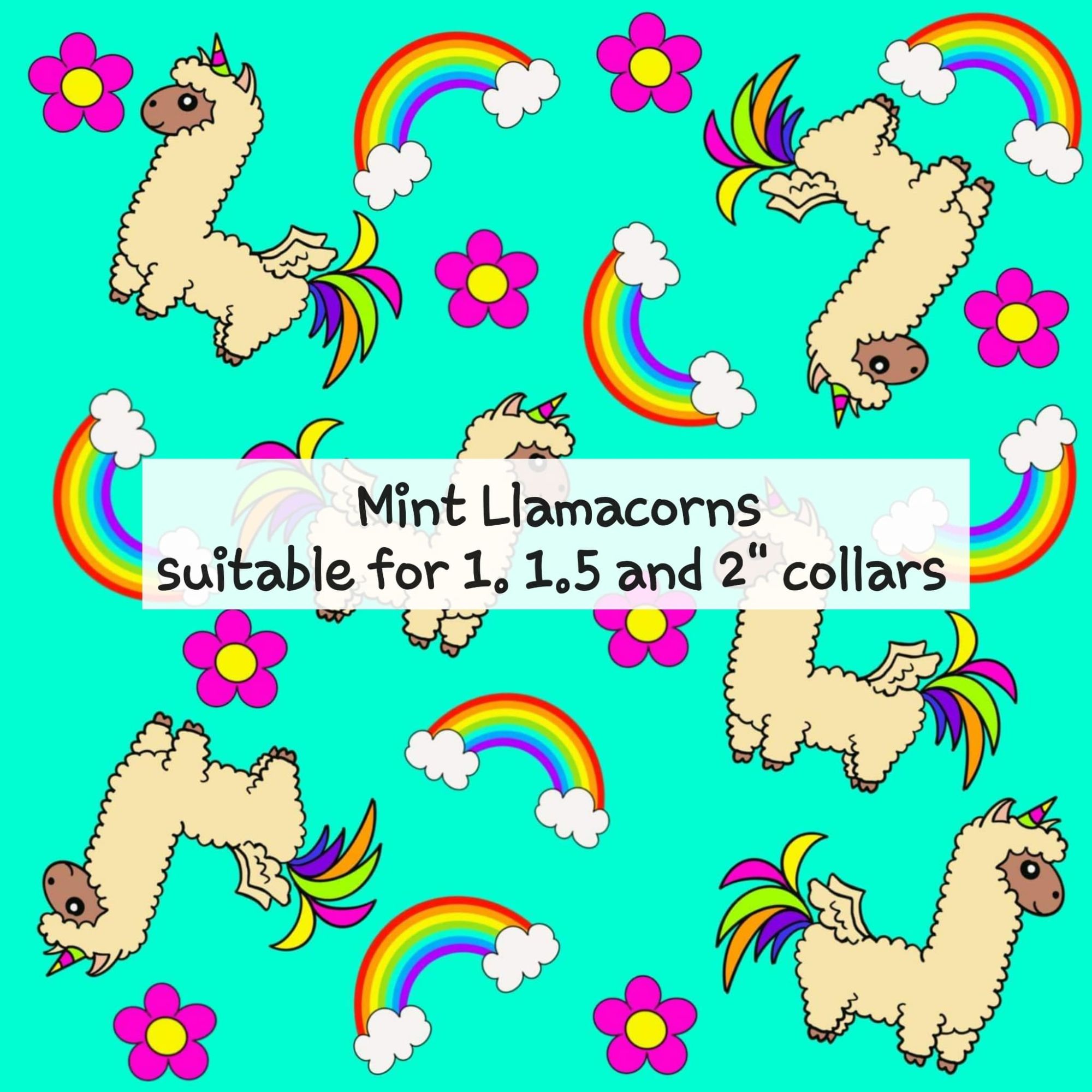 Mint Llamacorns - Suitable for 1, 1.5 and 2 inch collars