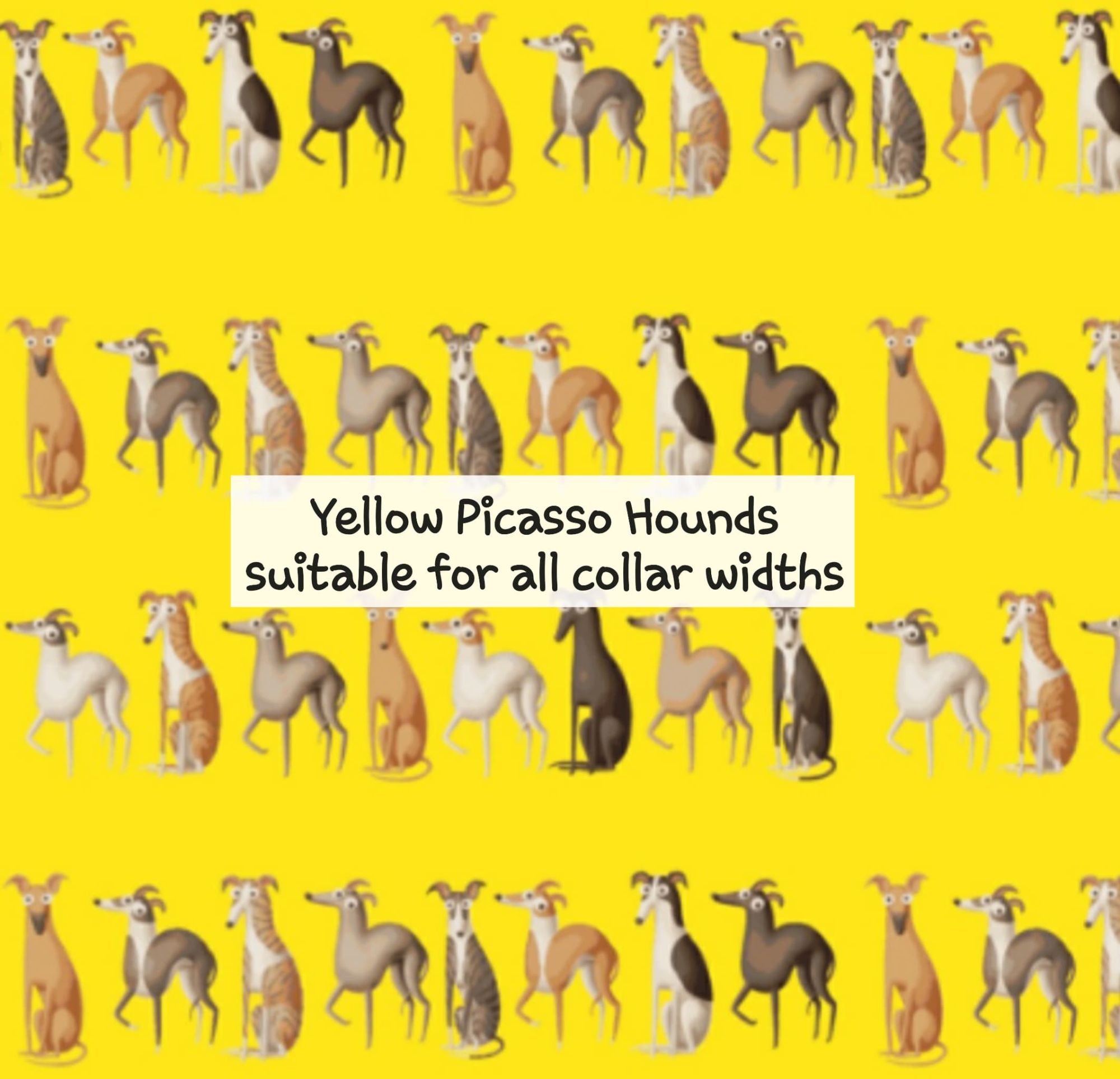 Yellow Picasso Hounds - Suitable for all collar widths