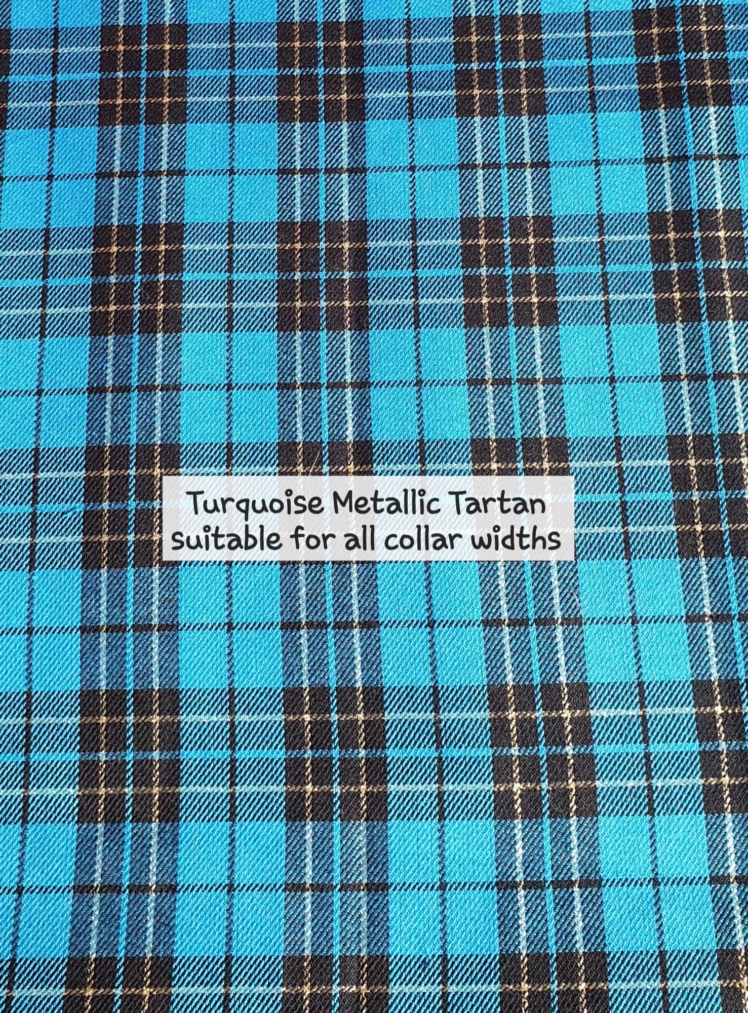 turquoise metallic tartan