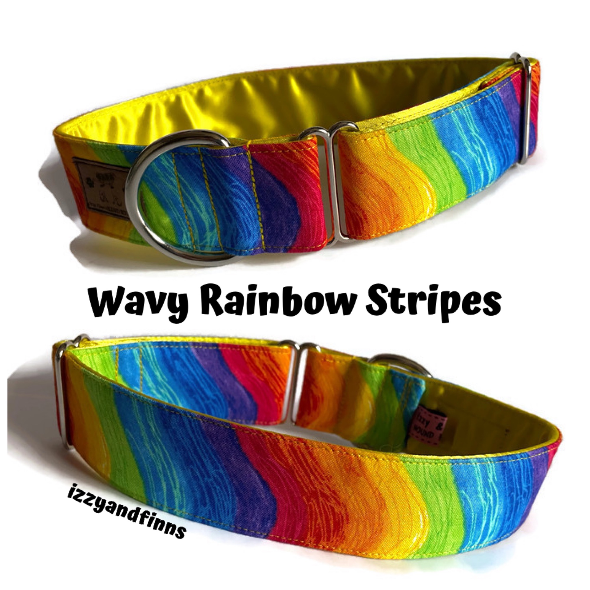 wavy rainbow stripes collar
