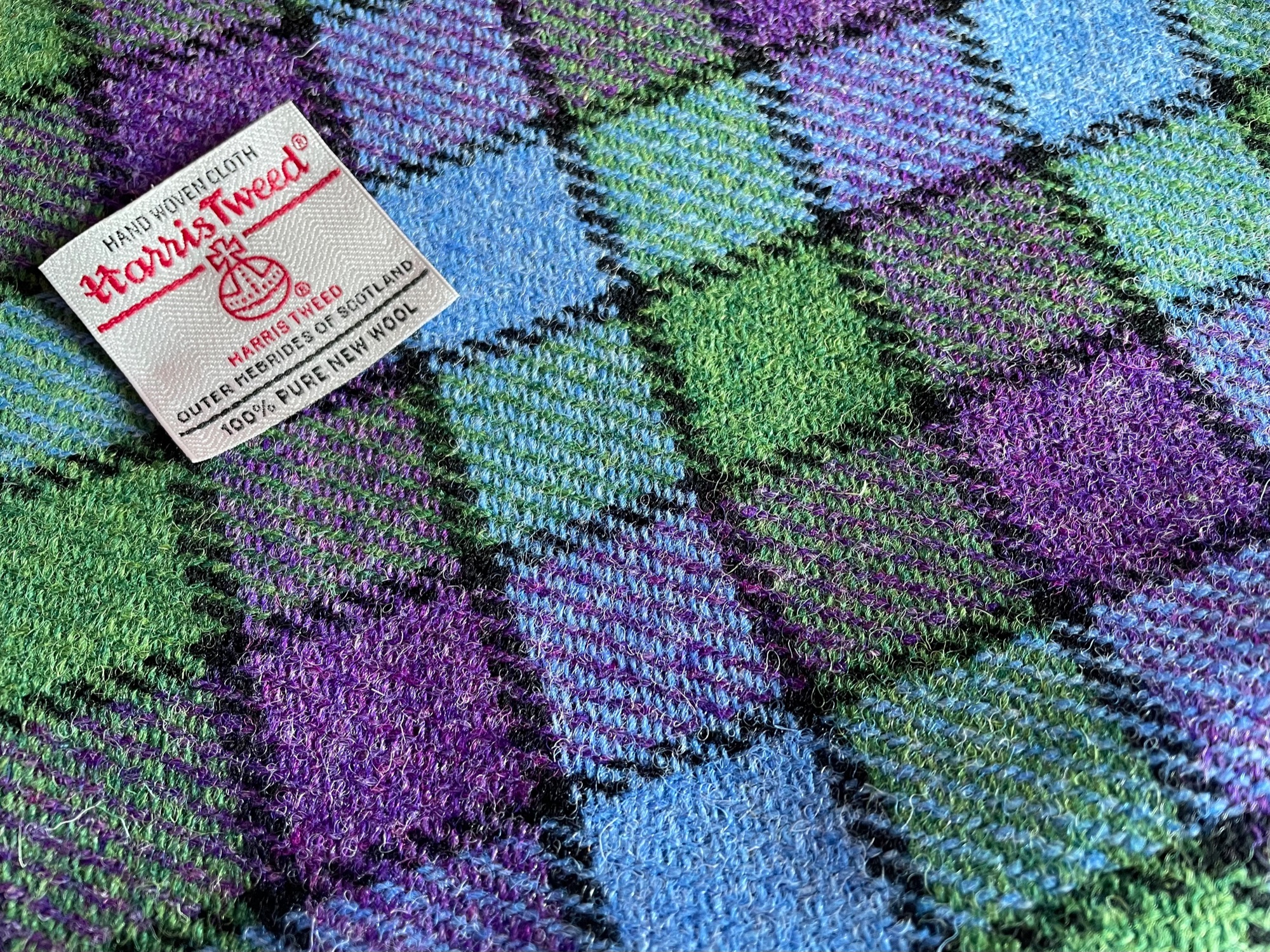 Purple and Green Check Tweed