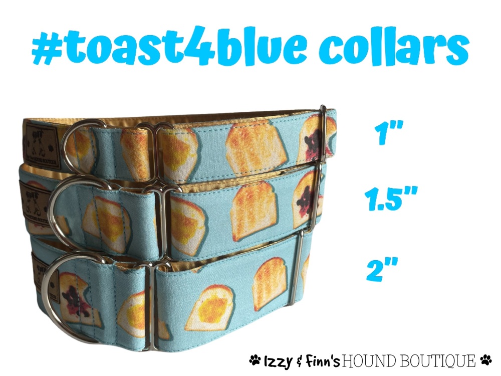 #Toast4Blue Fabric Collars  **Made to Order**
