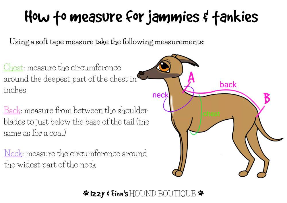 how to measure for jammies and tankies
