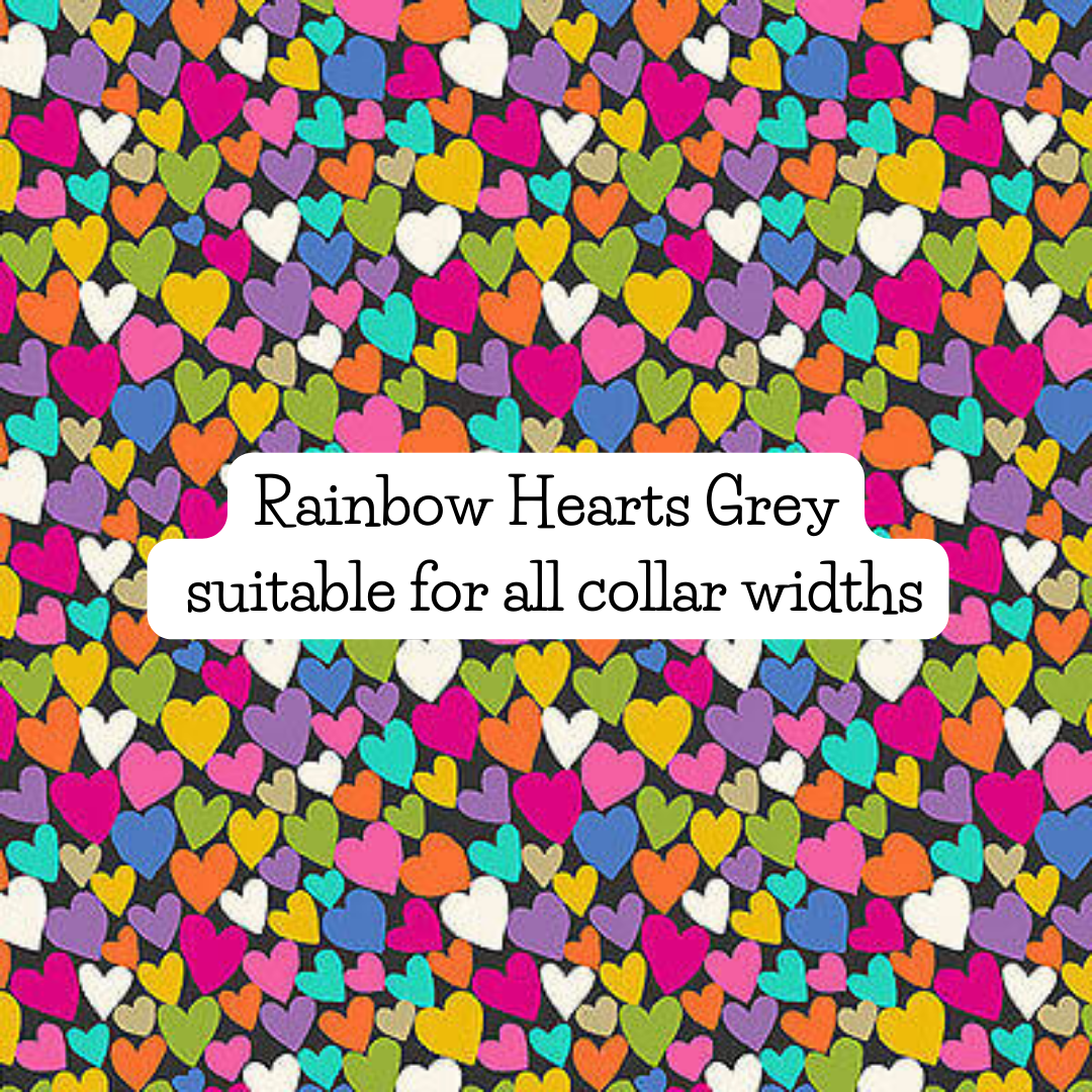 Rainbow Hearts Grey