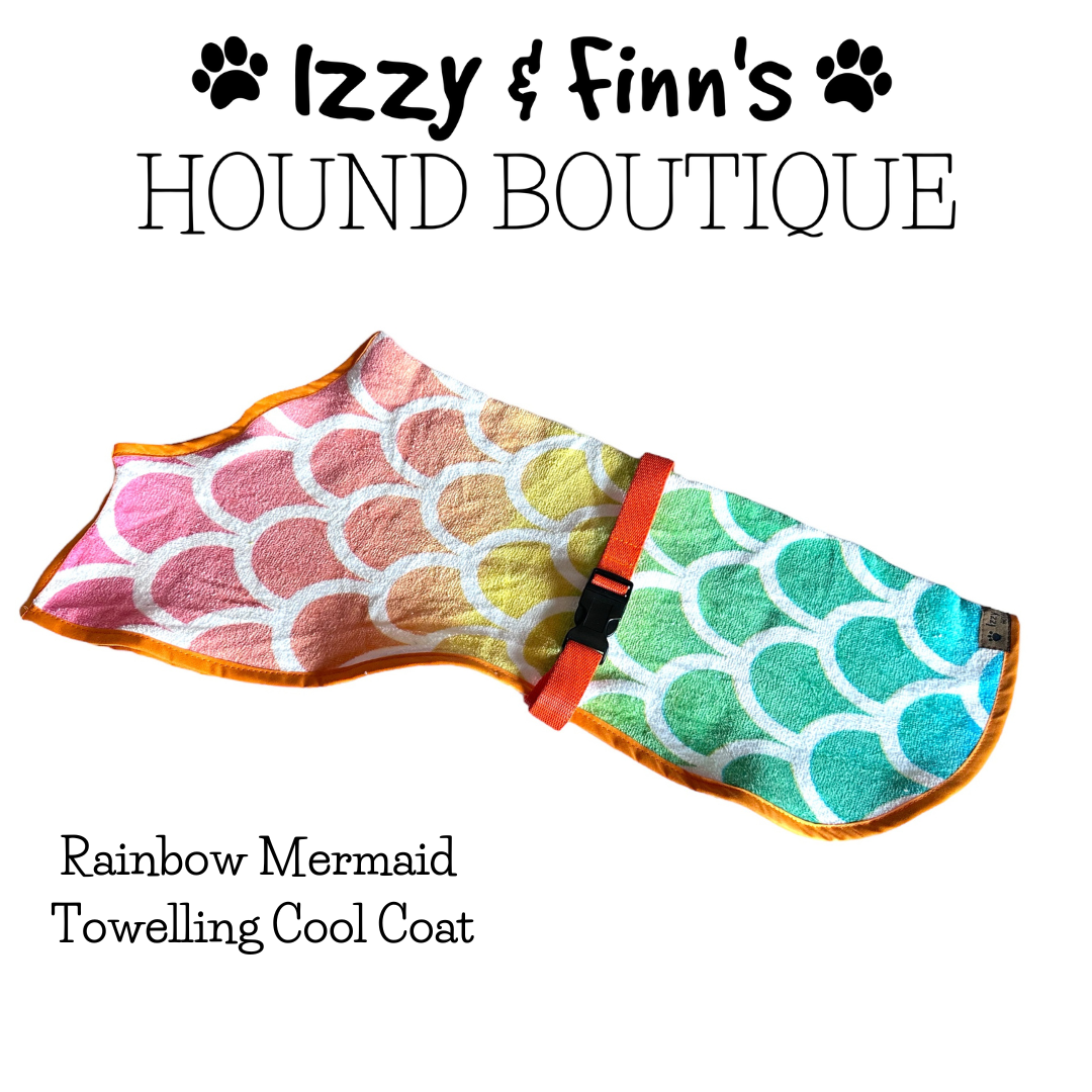 Ready Made - Rainbow Mermaid Towelling Cool Coat - Whippet 21"