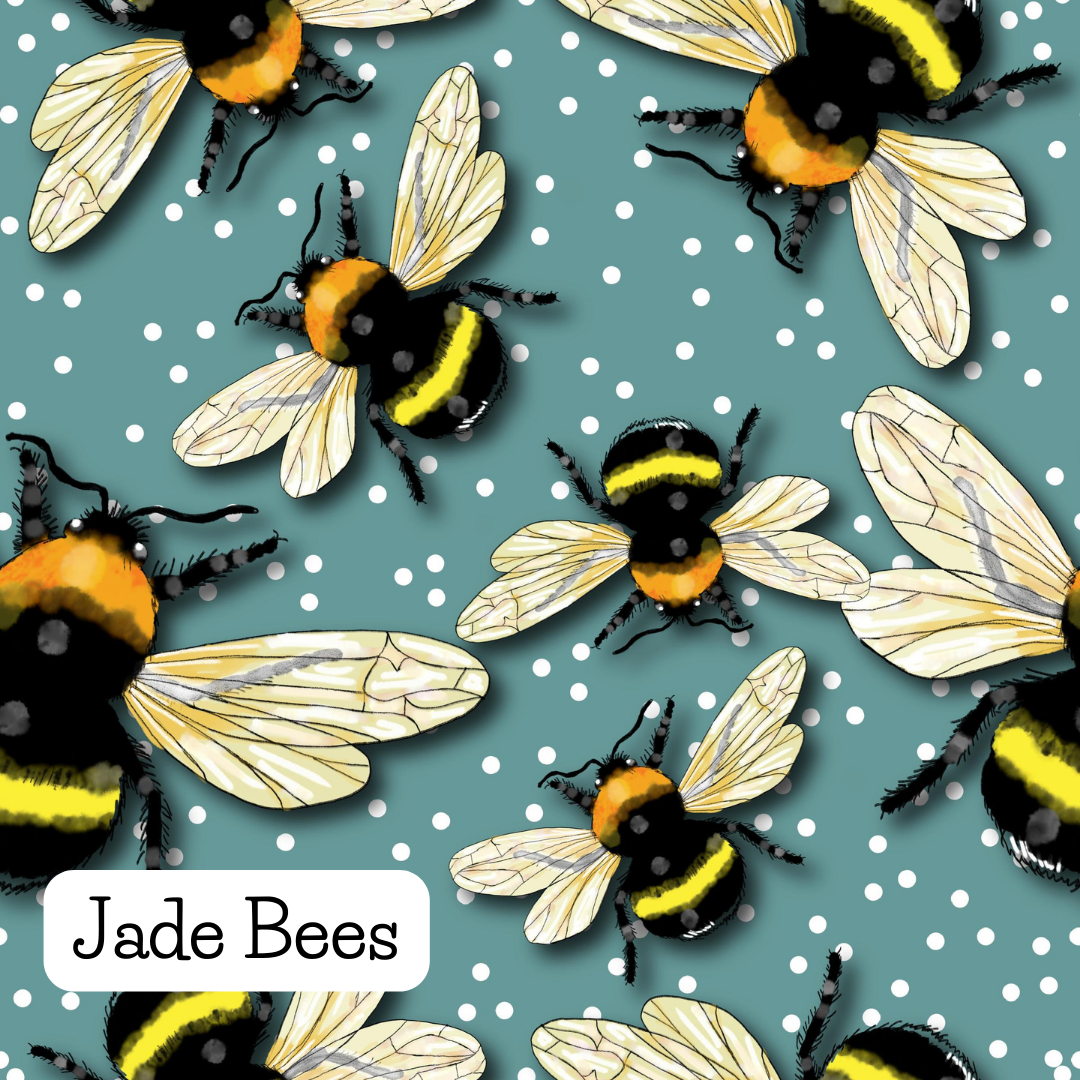 Jade Bees Waterproof Fabric