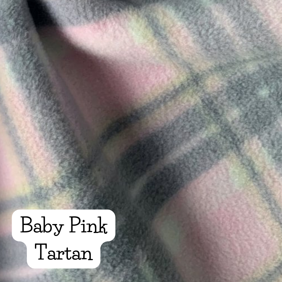 baby pink tartan fleece