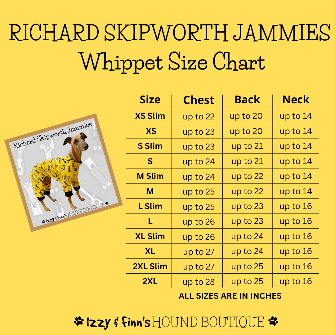 Richard Skipworth Jammies Whippet Size Chart
