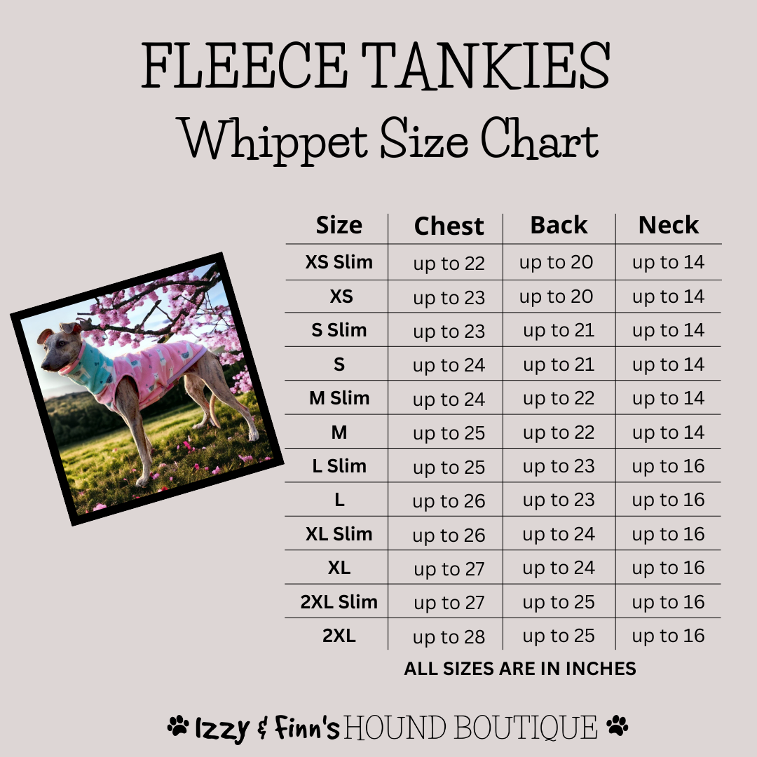 Fleece Tankies Whippet Size Guide