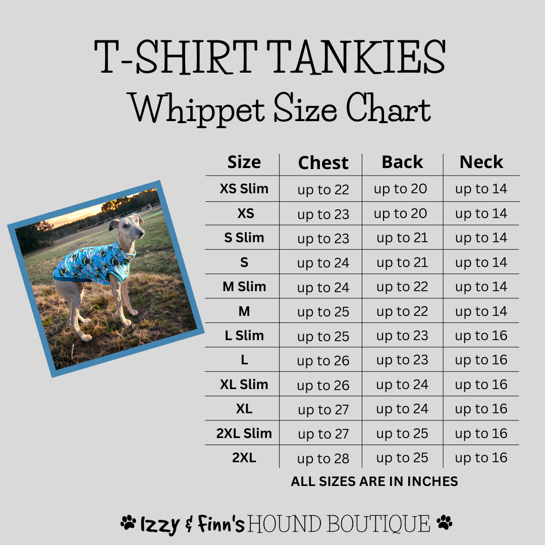 T-shirt Tankies Whippet Size Guide