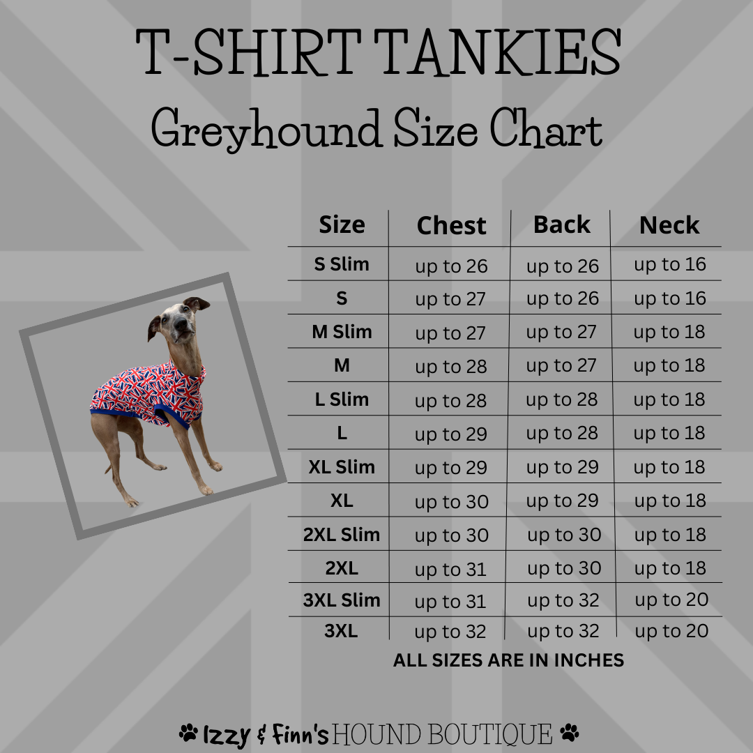Union Jack T-shirt Tankies Greyhound Size Guide