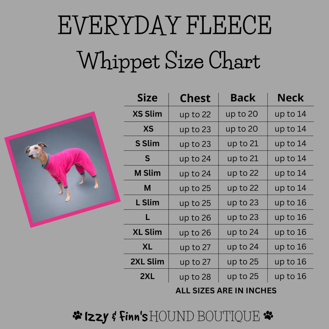 Everydau Fleece Whippet Size Guide