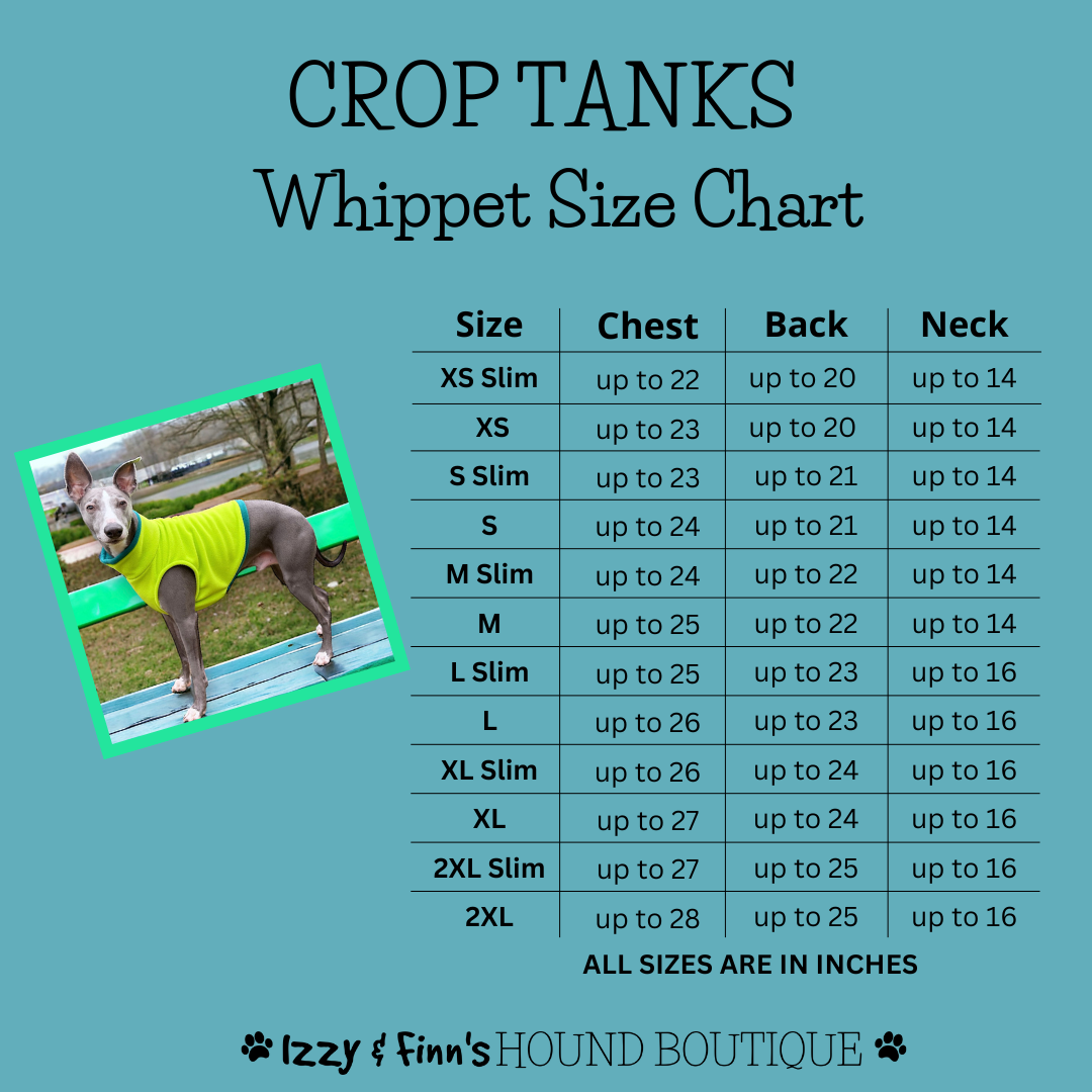Crop Tank Whippet Size Guide