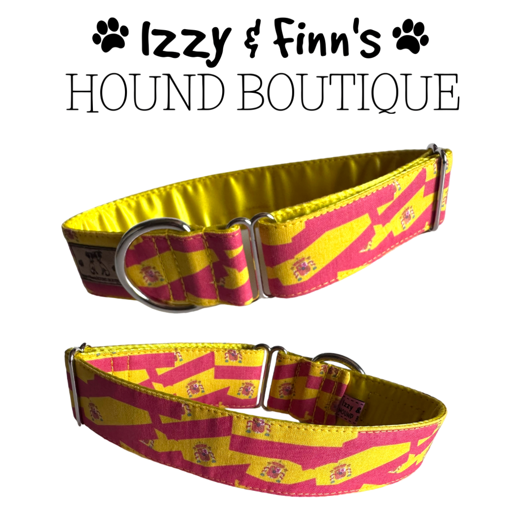 1.5" Spanish Flag Greyhound House Collar