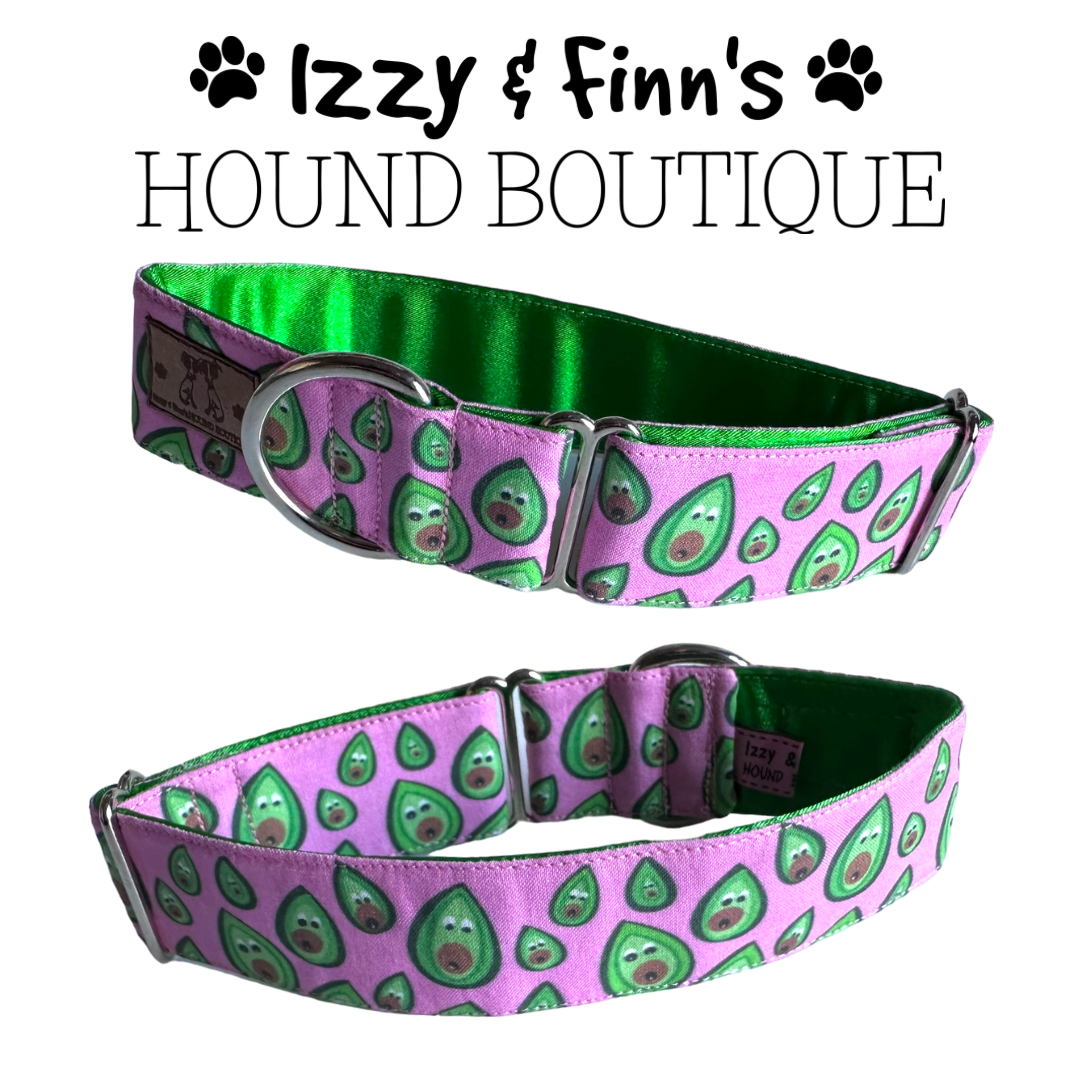 1.5" Surprised Avocados Greyhound House Collar