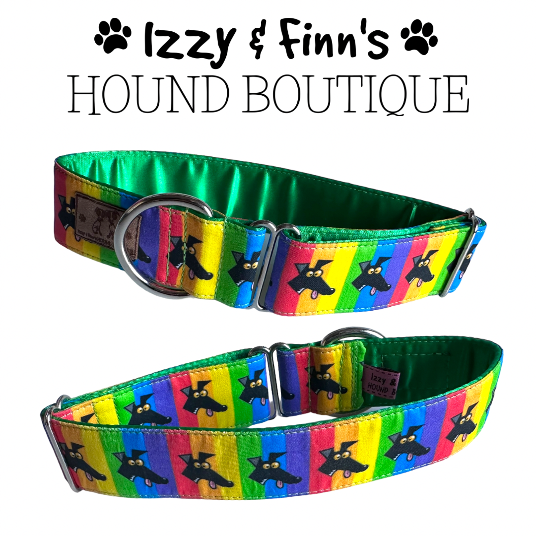 1.5" Richard Skipworth Rainbow Derps Greyhound House Collar