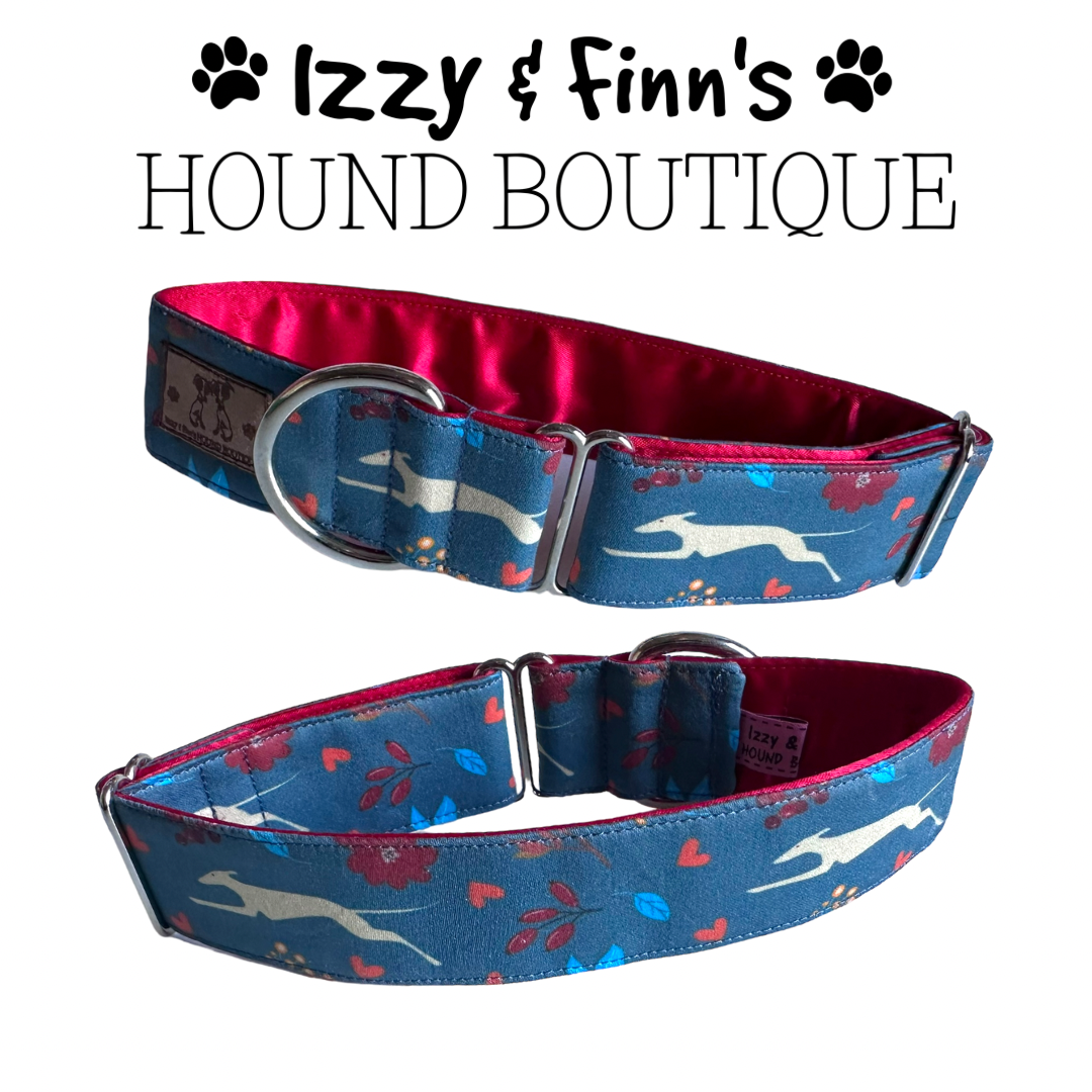 1.5" Floral Hounds Greyhound House Collar