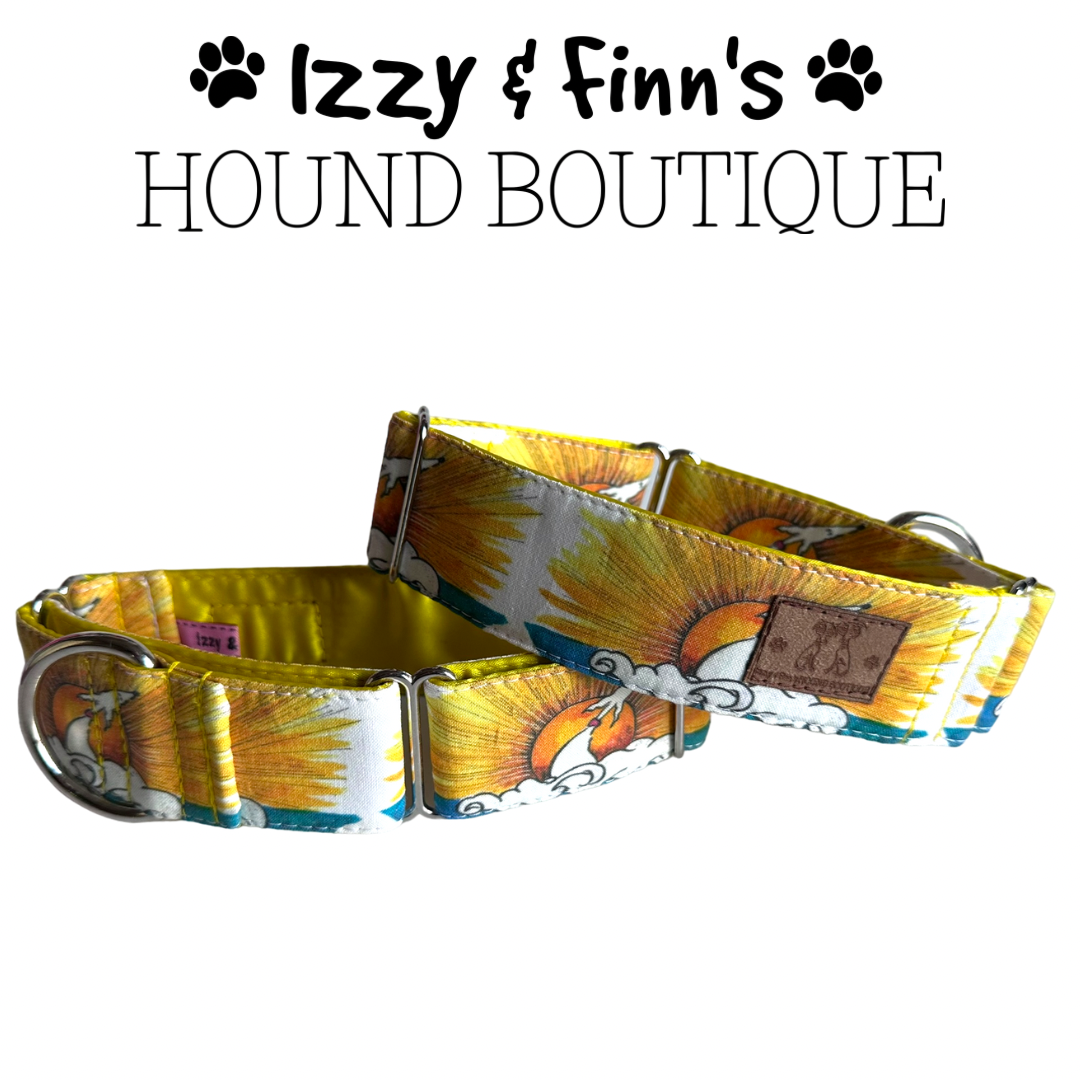 1.5" Nellie Doodles The Sun Whippet Full Martingale Collar