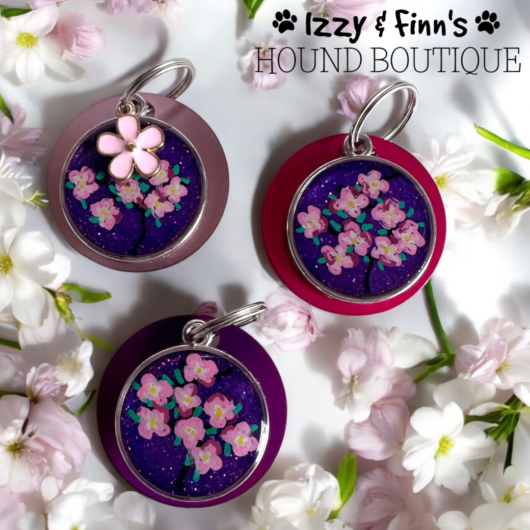 'Blooming Marvellous' 35mm Hybrid (Resin & Metal) Dog ID Tag