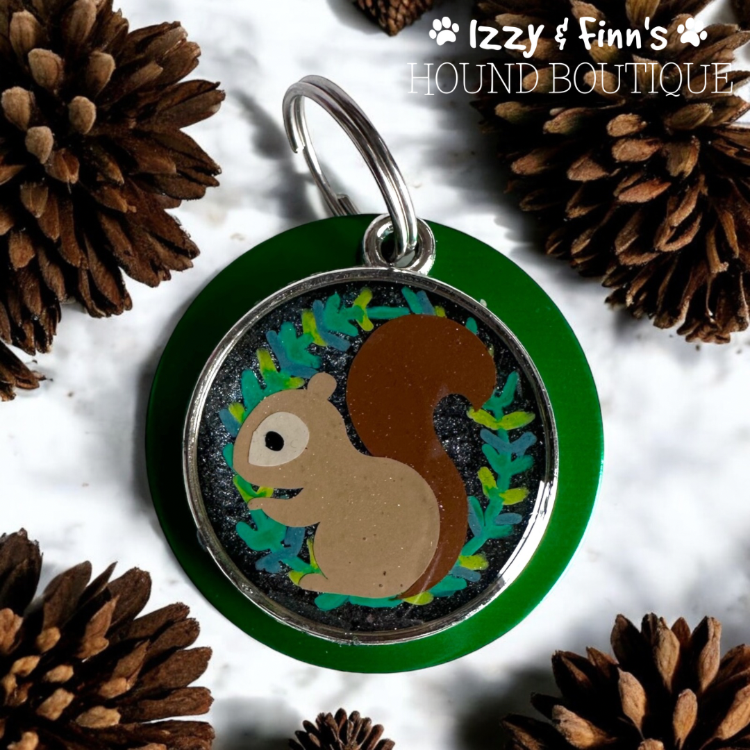 'Nutty About You' 35mm Hybrid (Resin & Metal) Dog ID Tag