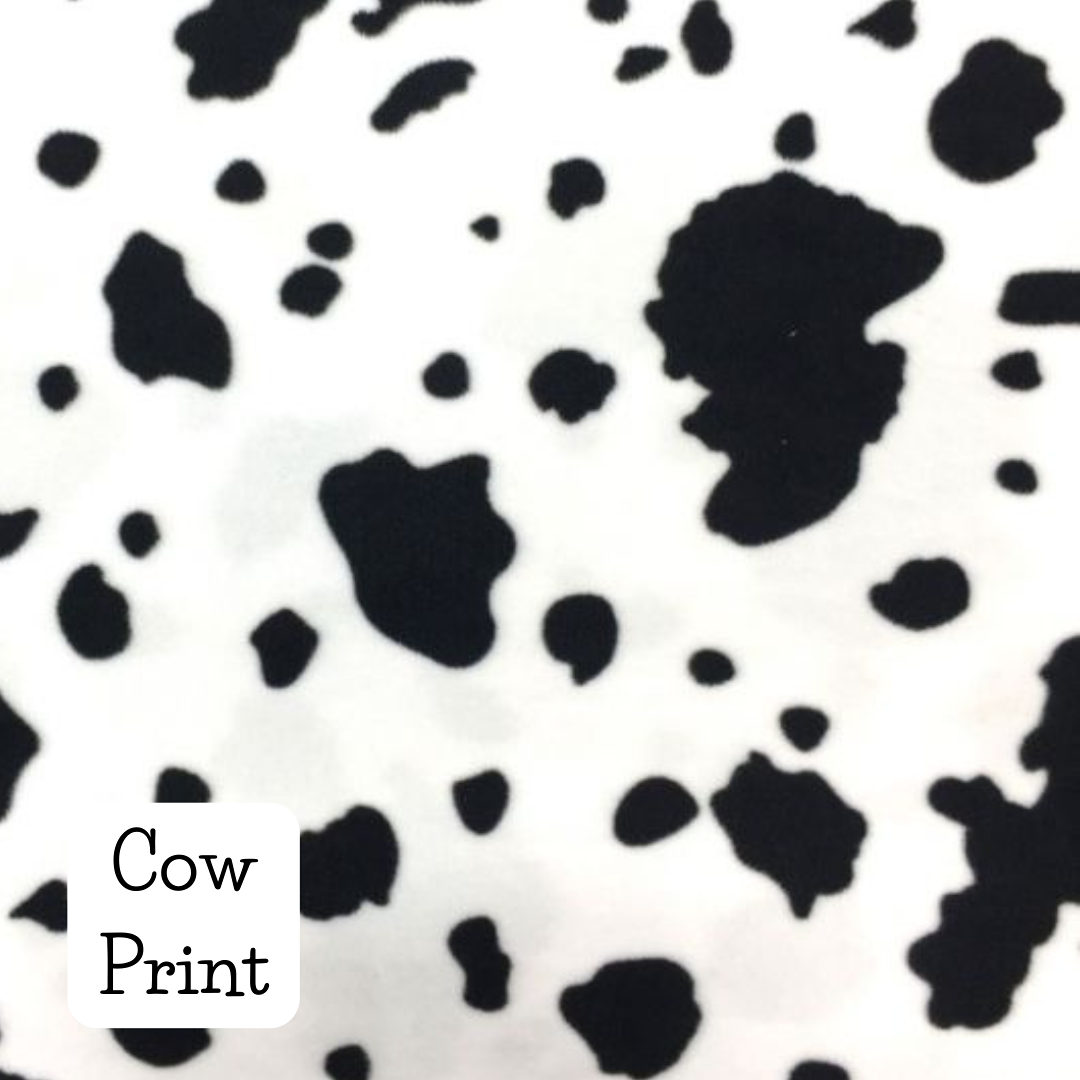 Cow print fleece