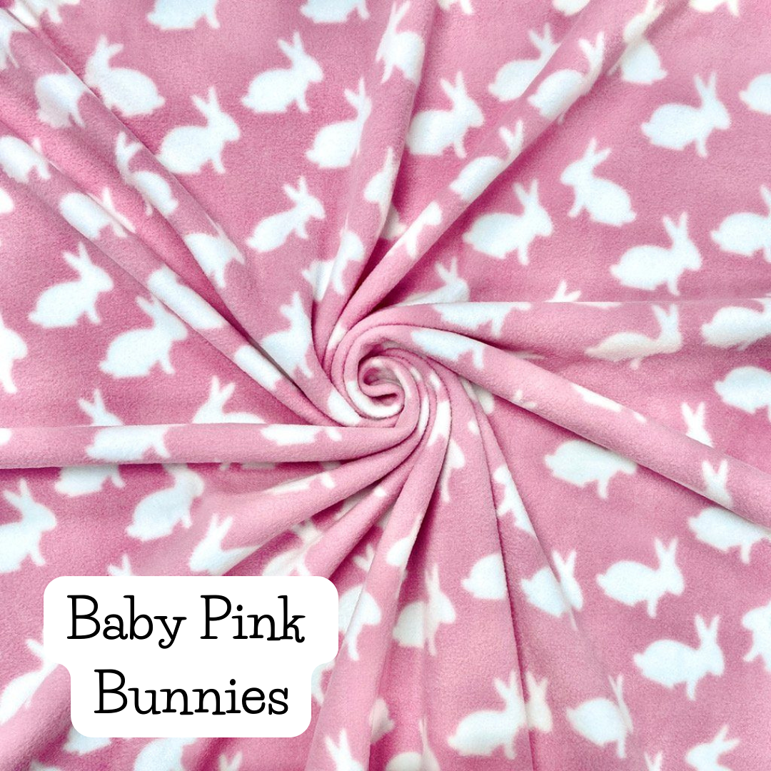 baby pink bunnies fleece