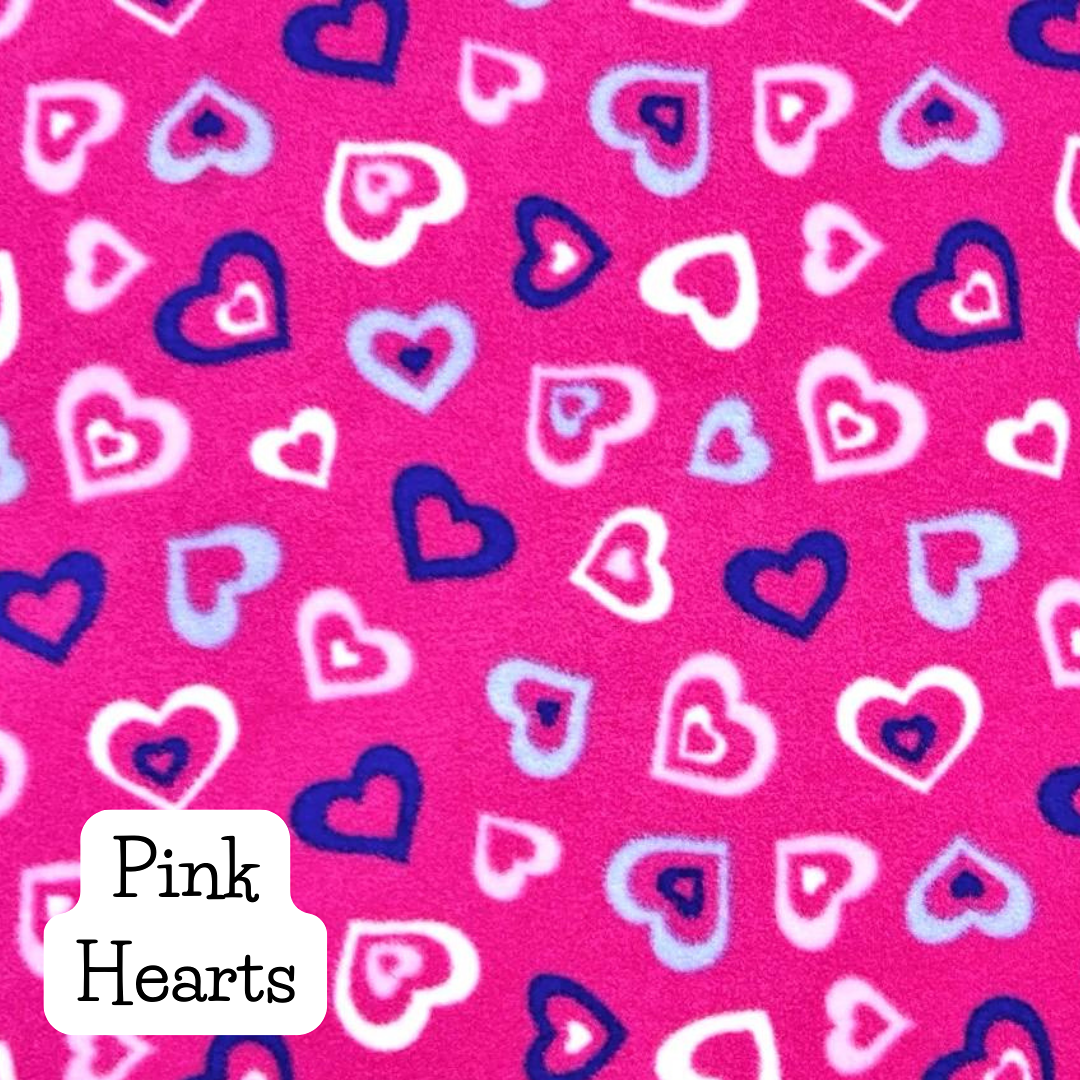 pink hearts fleece