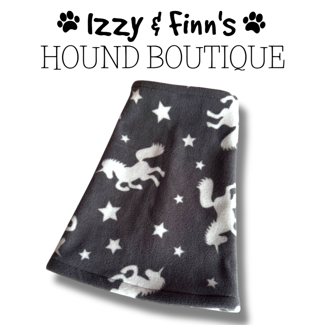 Ready Made - Grey Unicorns Fleece Snood