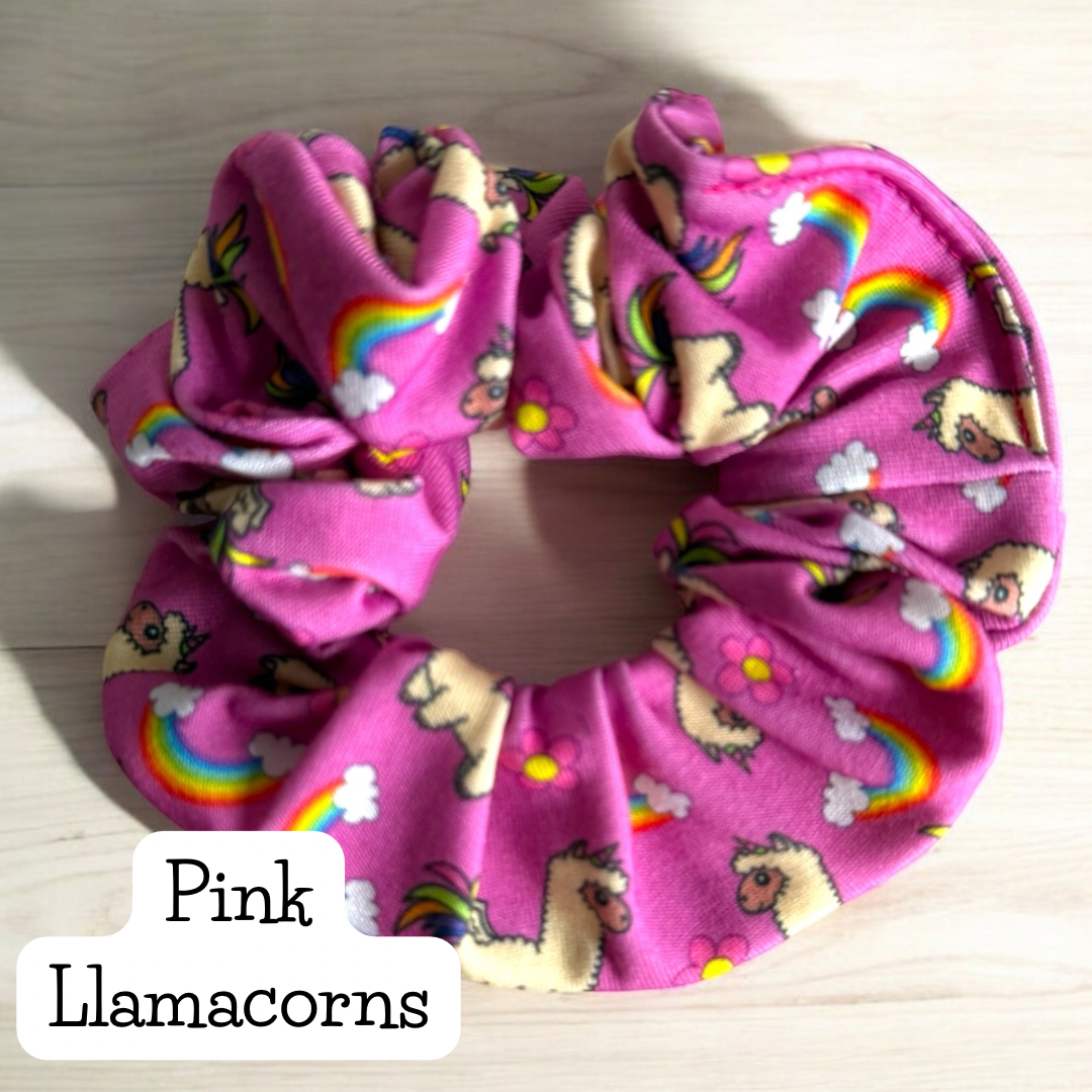 Pink Llamacorns Scrunchie