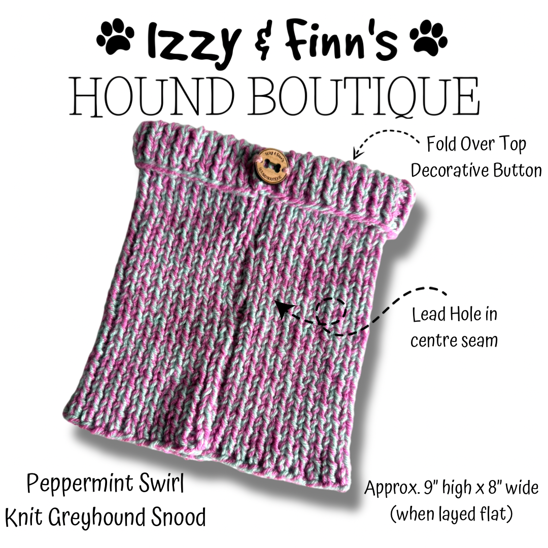 Ready Made - Peppermint Swirl Knitted Greyhound Snood