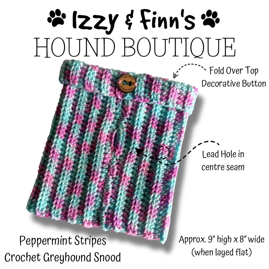 Ready Made - Peppermint Stripes Crochet Greyhound Snood