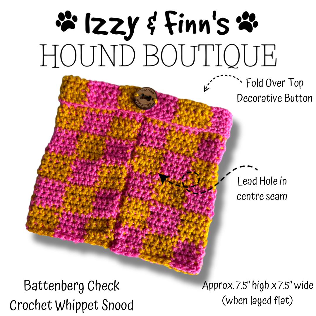 Ready Made - Battenberg Check Crocheted Whippet Snood