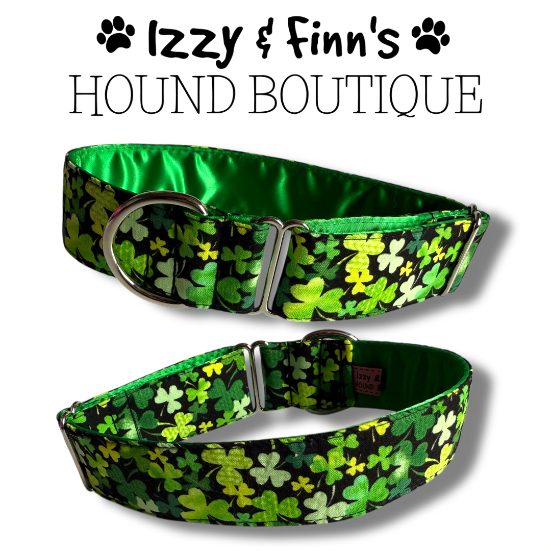 1.5" Stacked Clovers Greyhound House Collar