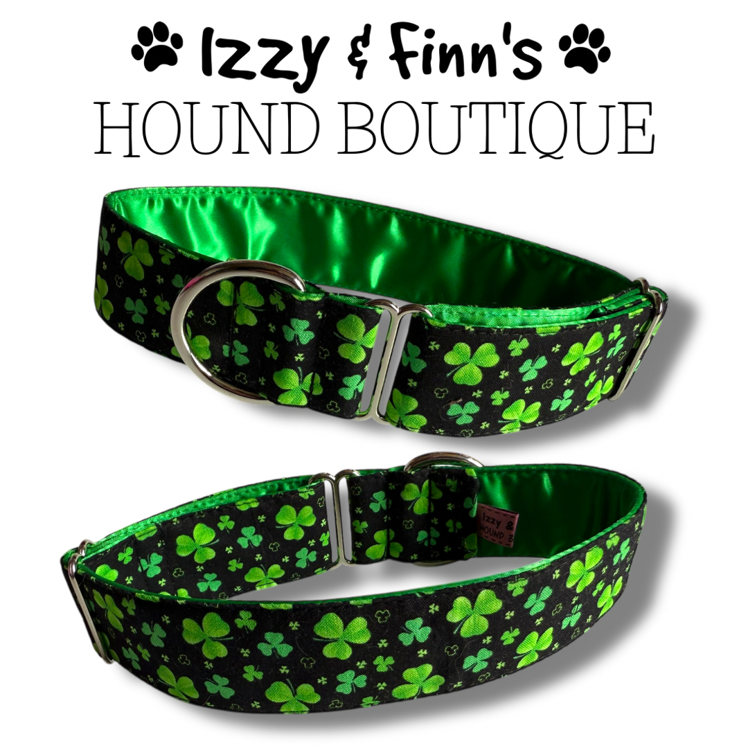 1.5" Mini Shamrocks Greyhound House Collar