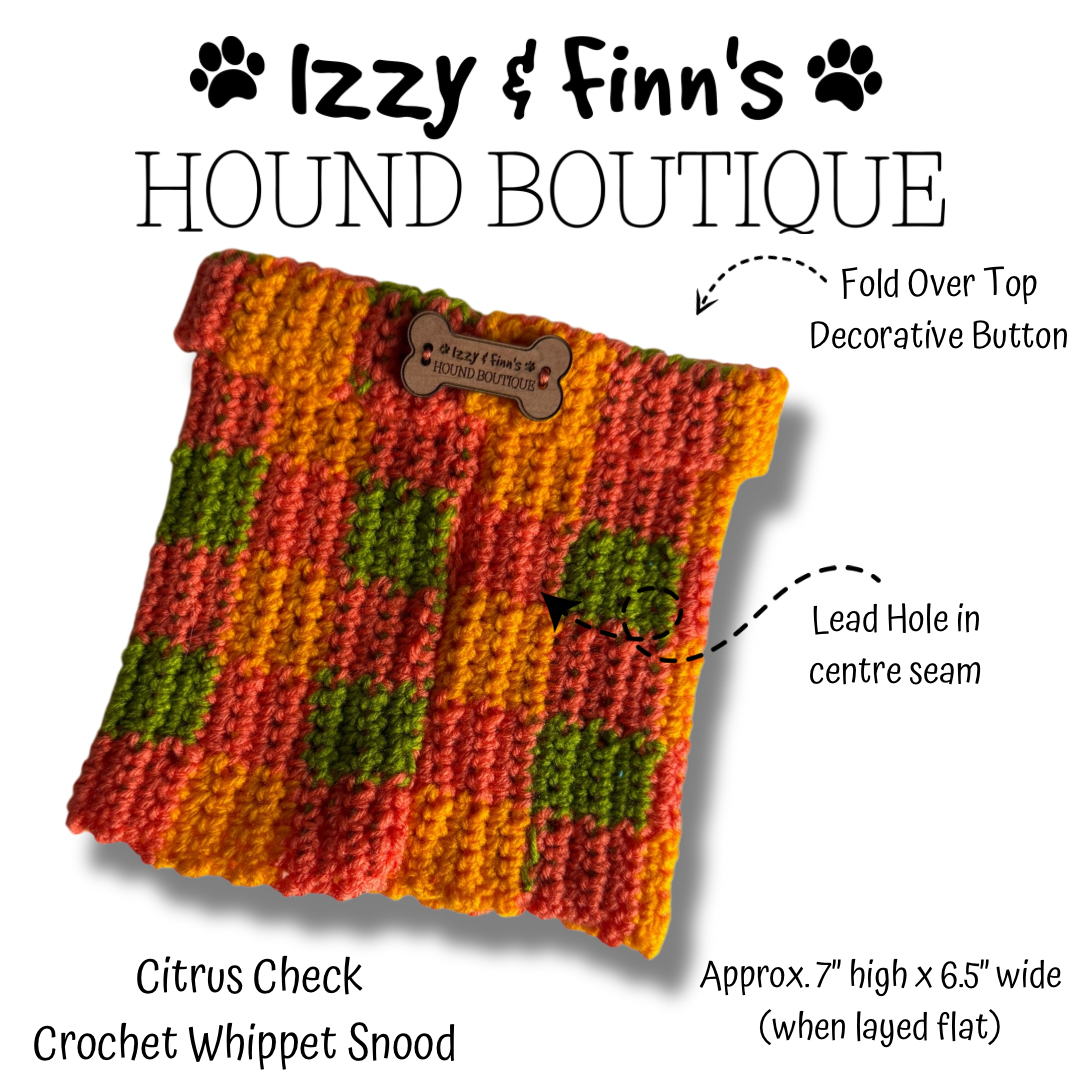 Ready Made - Citrus Check Crocheted Whippet Snood