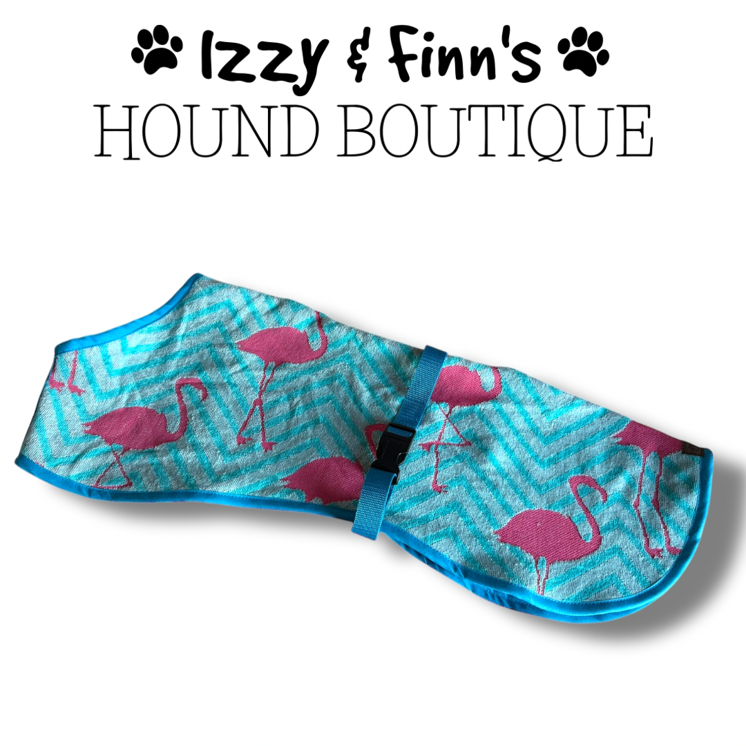 Ready Made - Flamingo Chevrons Towelling Cool Coat - Whippet 23"