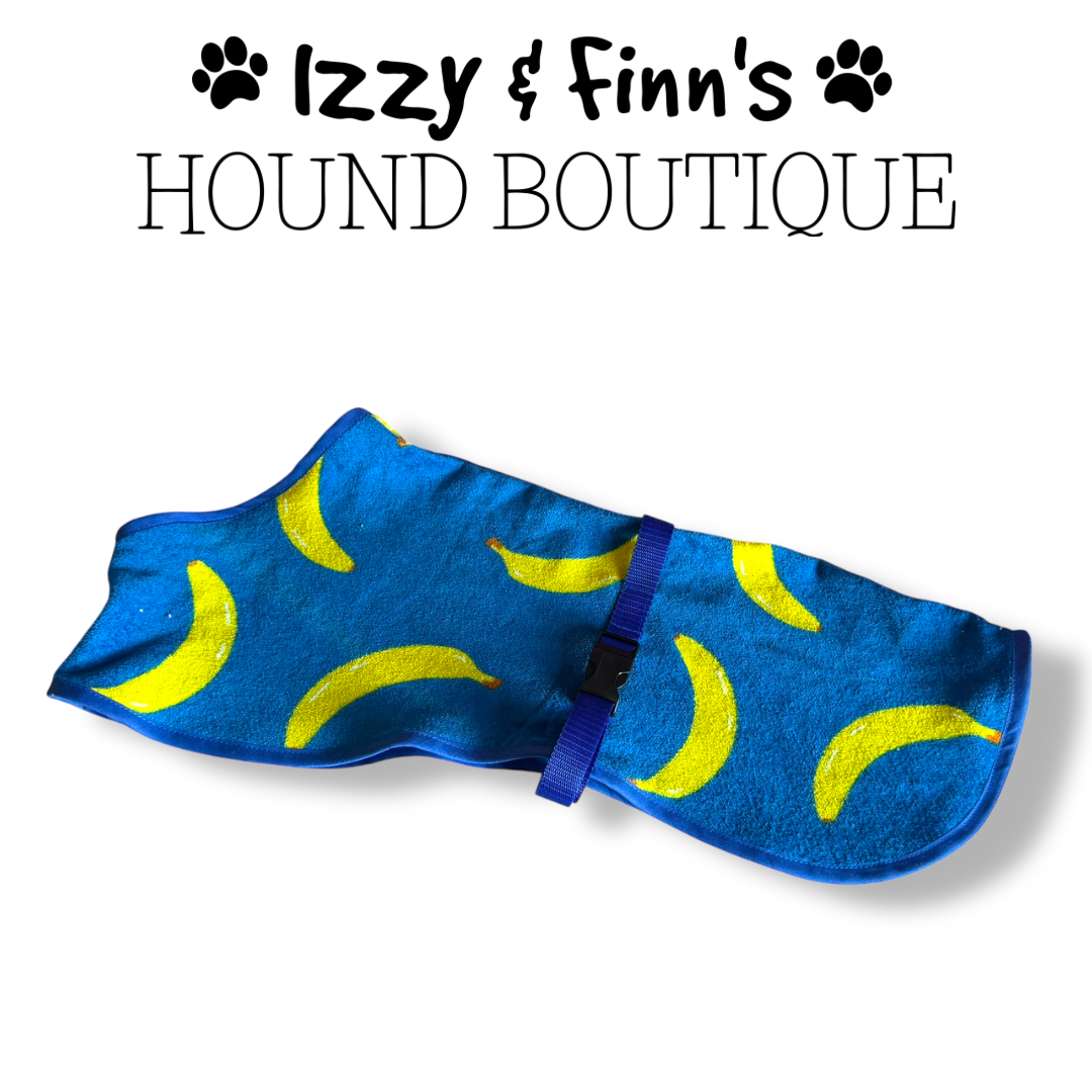 Ready Made - Blue Bananas Towelling Cool Coat - Whippet 21"