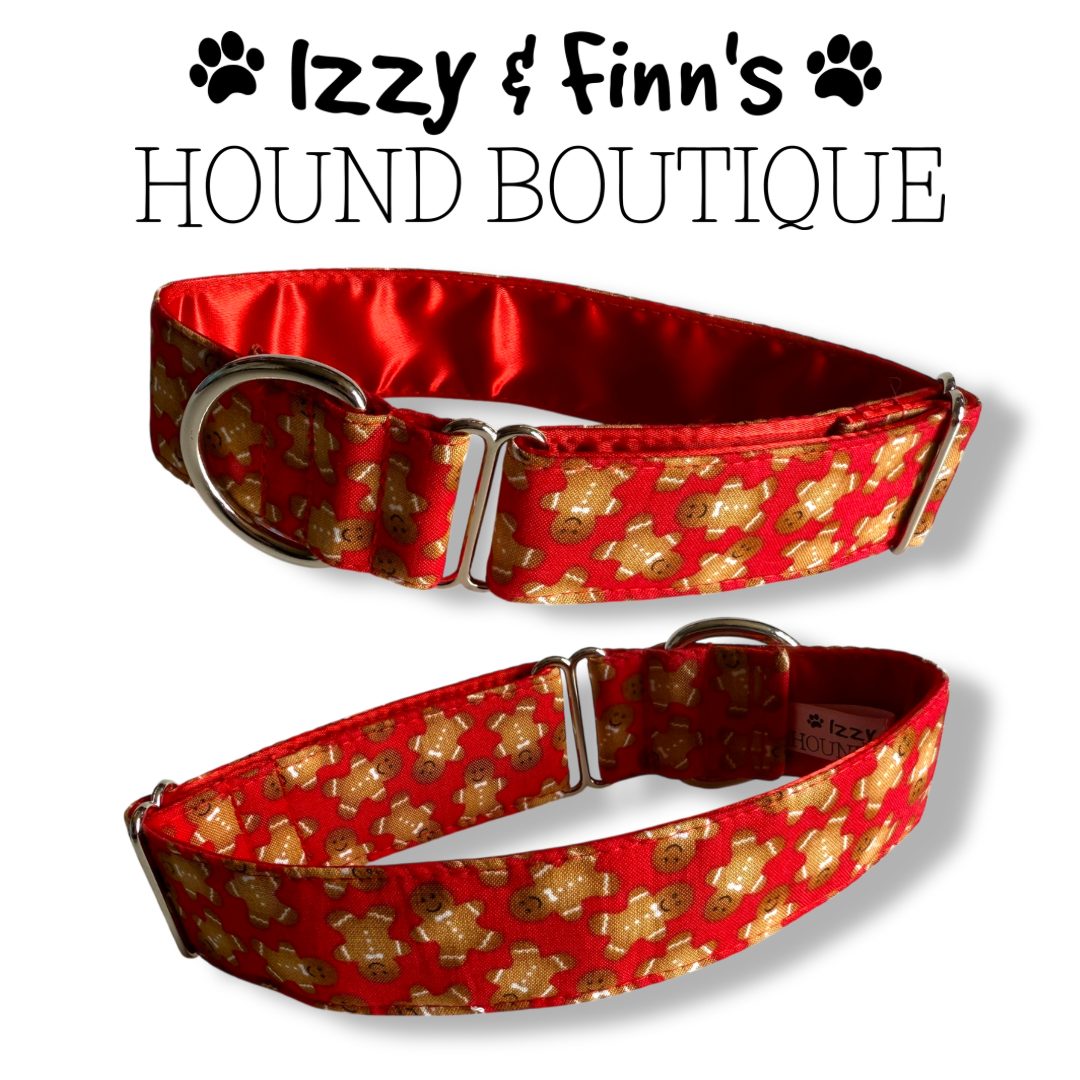 1.5" Gingerbread Party Greyhound House Collar