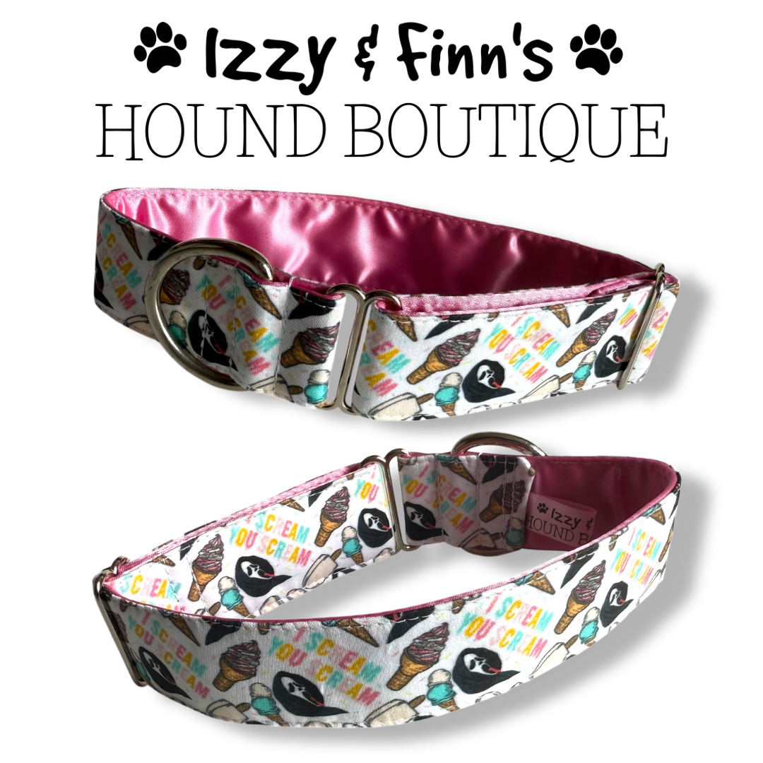 1.5" I Scream, You Scream Greyhound House Collar