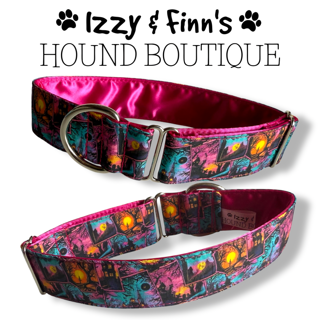 1.5" Haunted House Greyhound House Collar