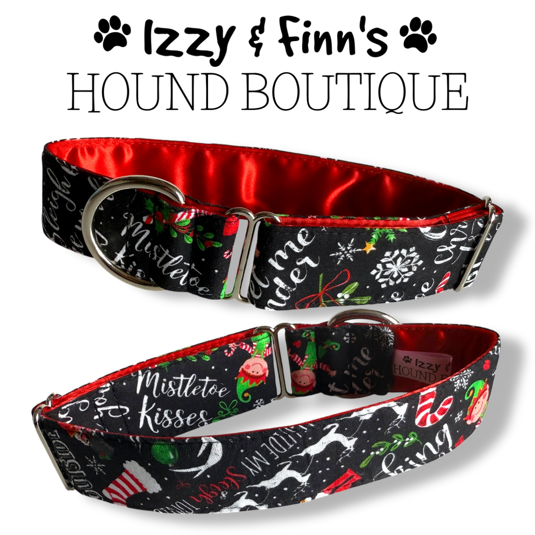 1.5" Happy Holidays Greyhound House Collar