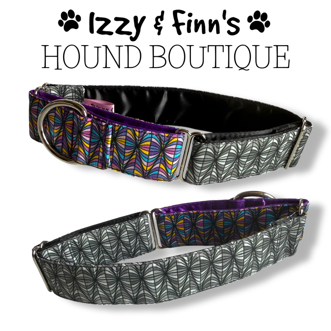 1.5" Stained Glass Two-Tone Greyhound Full Martingale Collar