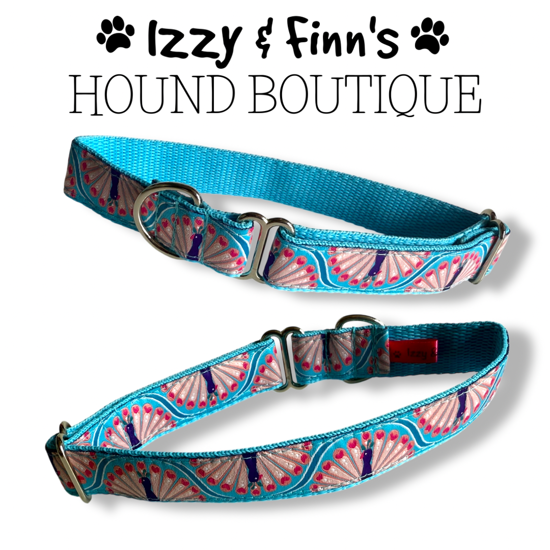1" 'Fancy Peacocks' Greyhound Jacquard House Collar