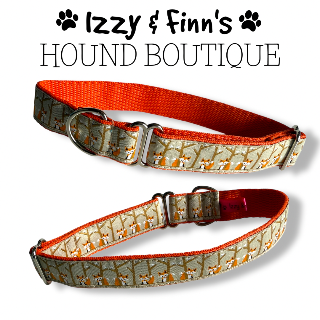 1" 'Peeking Foxes' Greyhound Jacquard House Collar