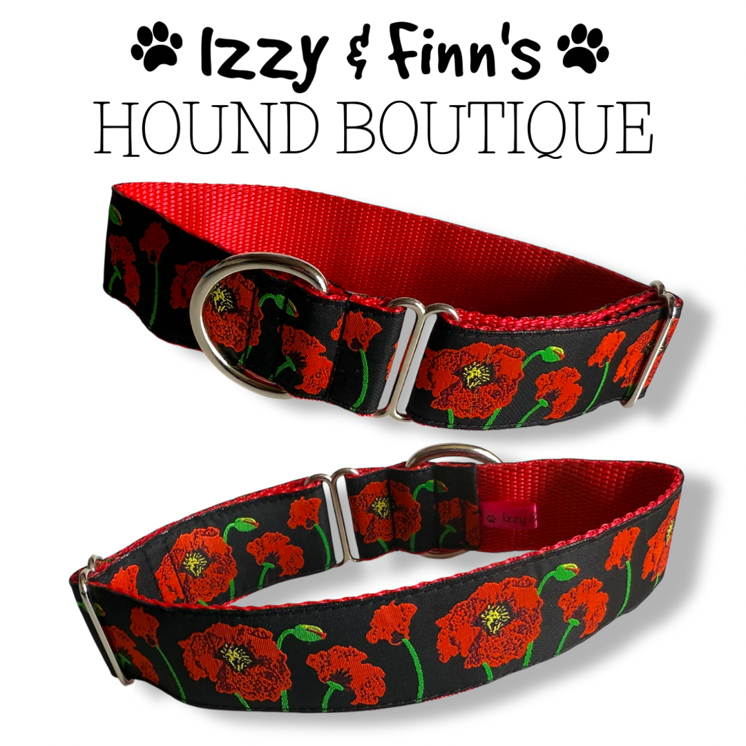 1.5" 'Poppies' Greyhound Jacquard House Collar
